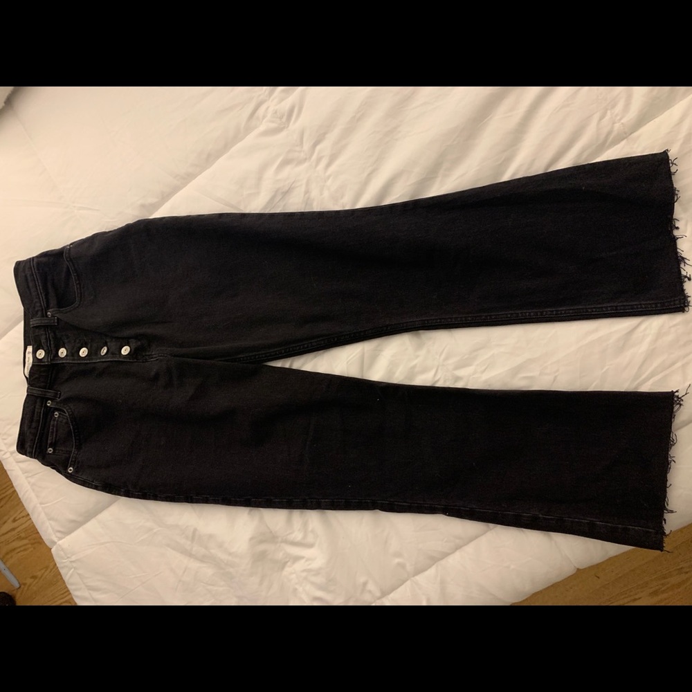 Abercrombie black ultra high rise kick flare jeans